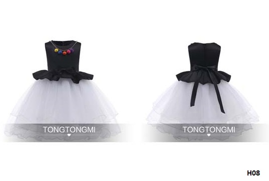 gaun hitam putih pesta anak